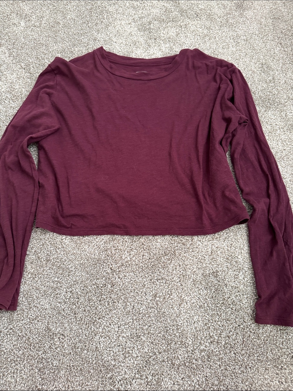 PINK Victoria's Secret Cropped Long Sleeve Tee - Wine